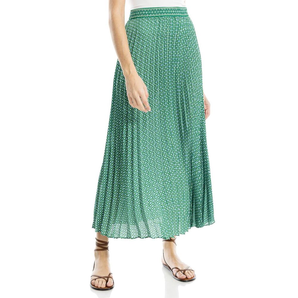 Max Studio Women Skirt Small Pleated Maxi Lined Cottagecore Prairie Peasant Boho